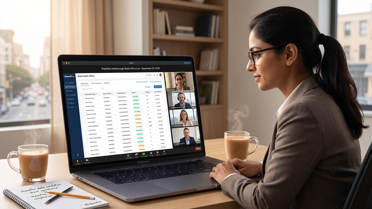 SharePlus walkthrough webinar — see the share back-office live